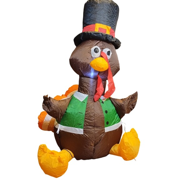 Thanksgiving 3.5 Ft Turkey Inflatable with Lights Holiday Decor Way To Celebrate - Picture 1 of 7